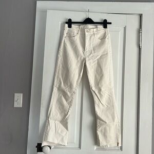 MOTHER - The Insider Crop Step Fray in cream puff